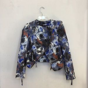 TOV Floral Leather Jacket